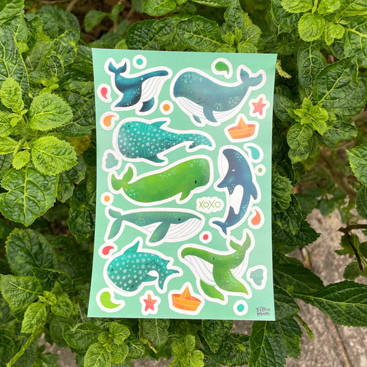 Sticker Sheet : Whales