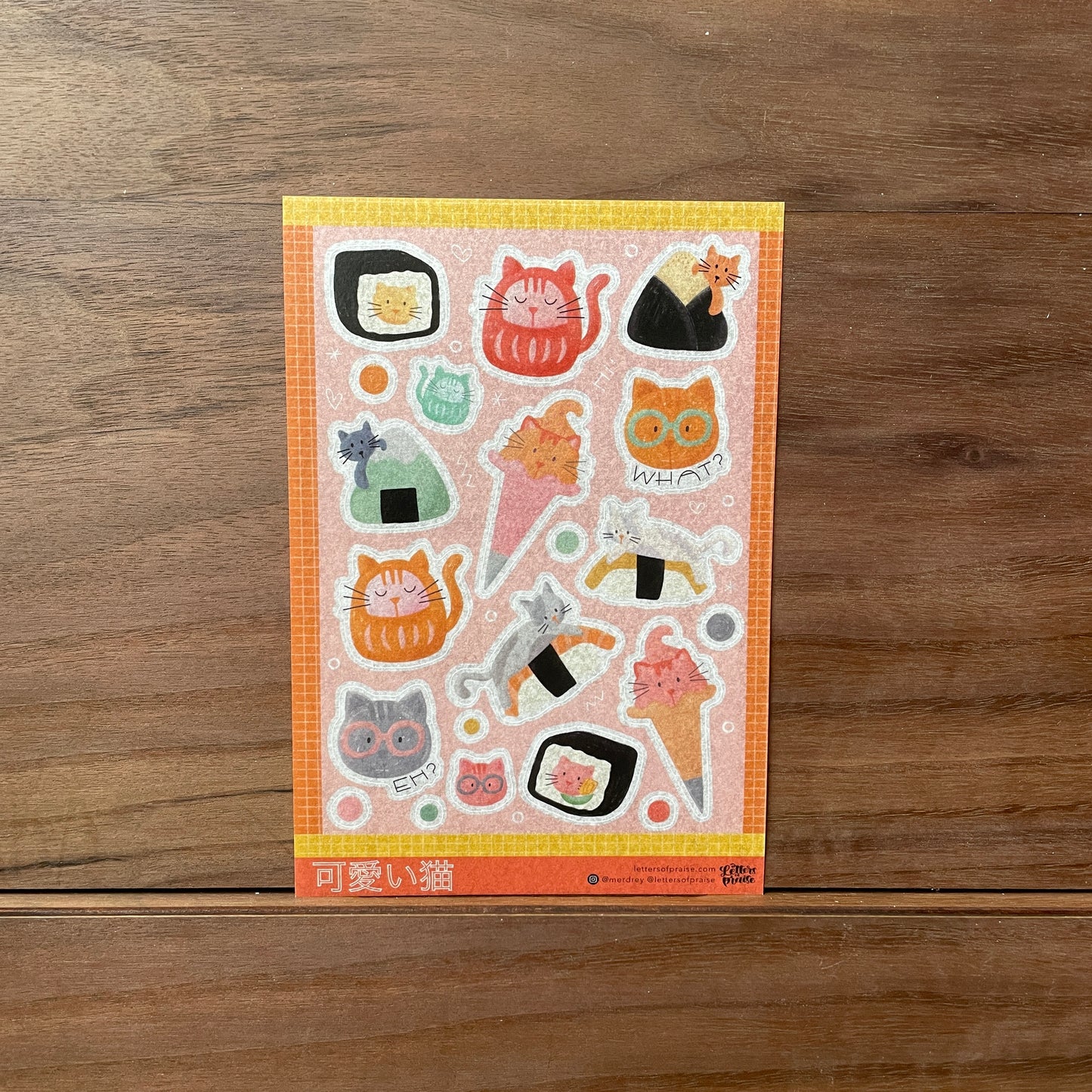 Sticker Sheet : Kawaii Neko