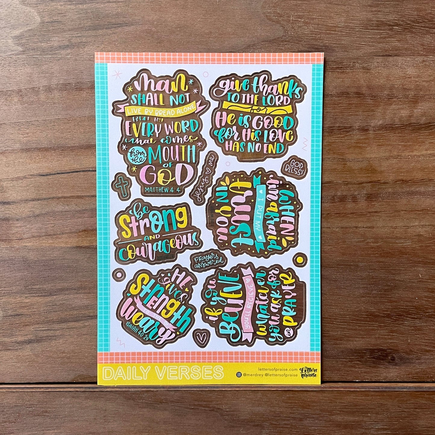 Sticker Sheet : Daily Verses