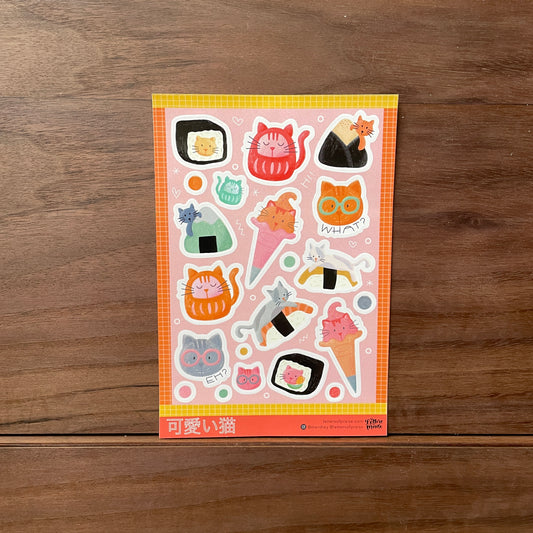 Kawaii Neko (可愛い猫) Sticker Sheet