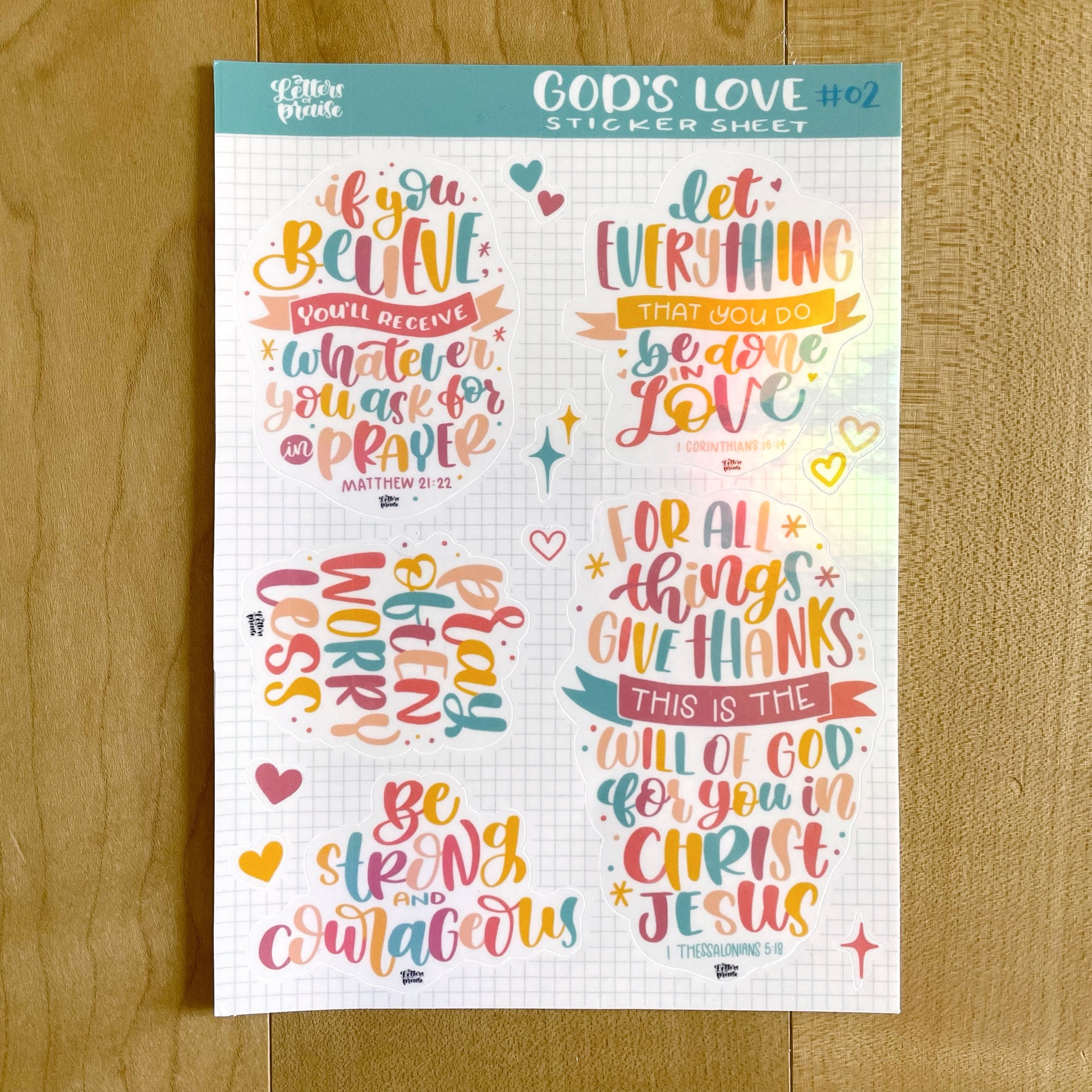 God’s Love #02 Christian Sticker Sheet for Bible Journaling, Bullet  Journalling and decorating (Waterproof, Holographic)