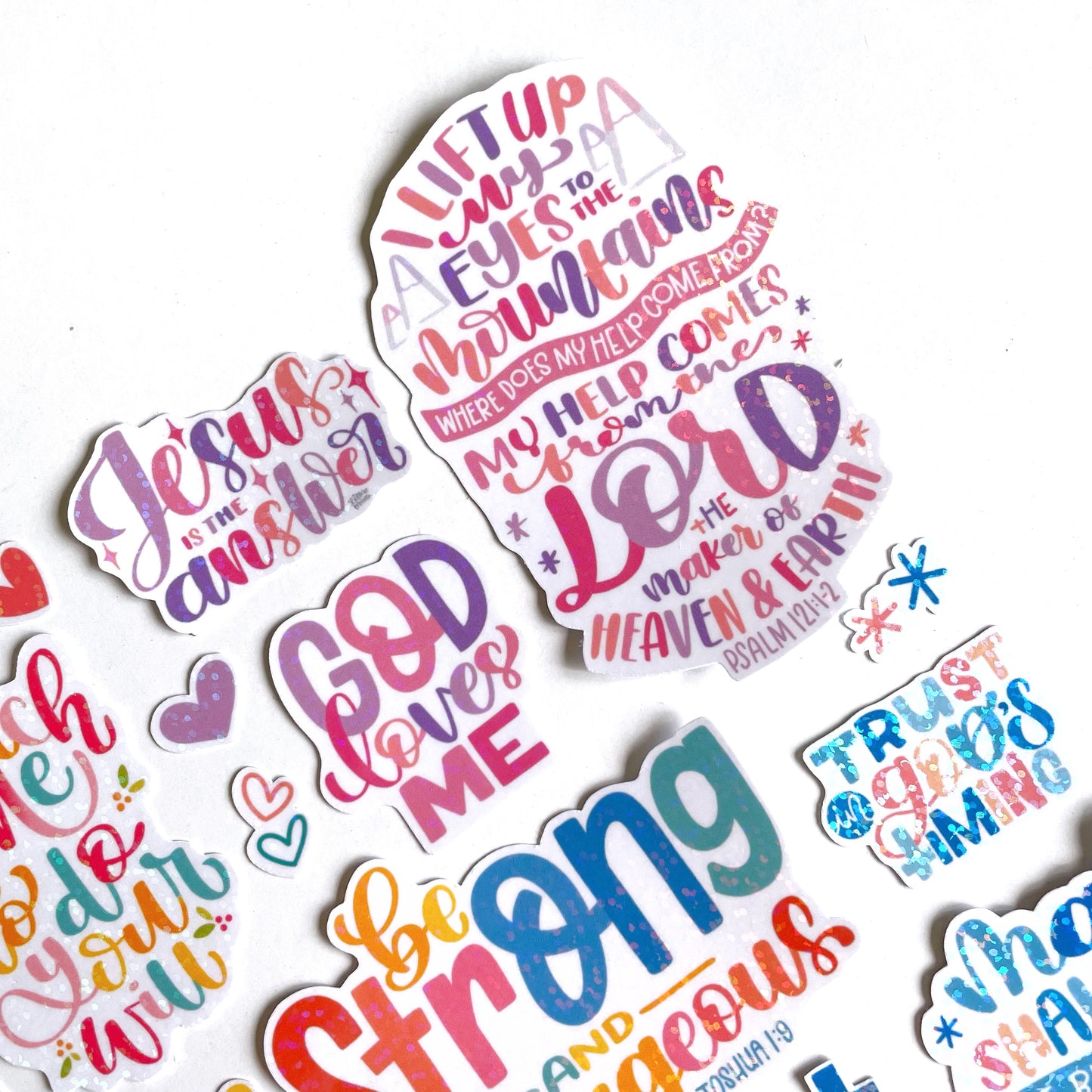 Bible Verse Sparkly Stickers - With You