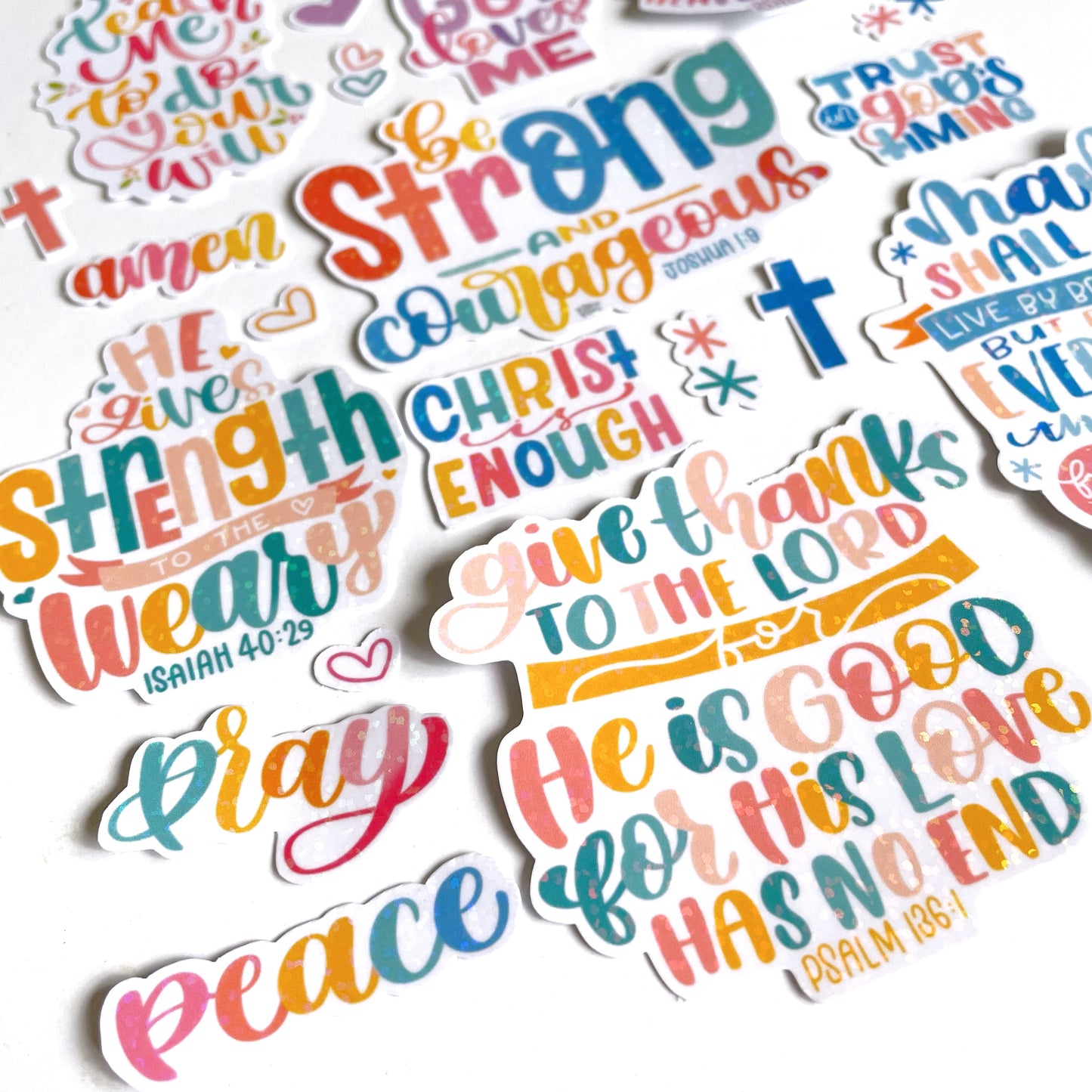 Bible Verse Sparkly Stickers - With You